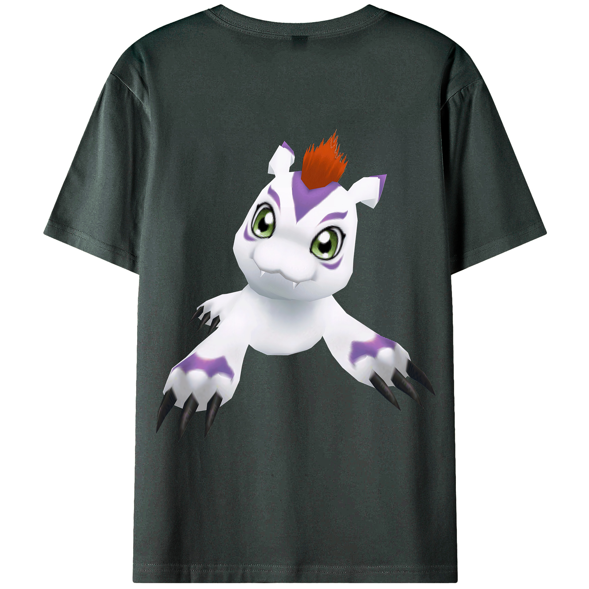 （画像用） Digimon デジタルモンスター/デジモン 綿100％ メンズ半袖Tシャツ（バックプリント） 通気性